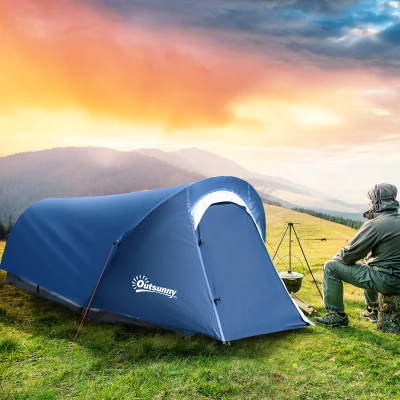 Outsunny Tenda da Campeggio con Gancio Interno e Finestre a Rete