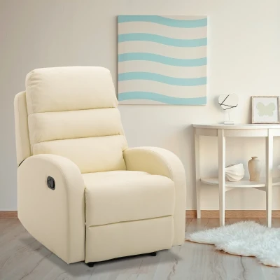 HOMCOM Poltrona Reclinabile W80*D91*H102cm Crema