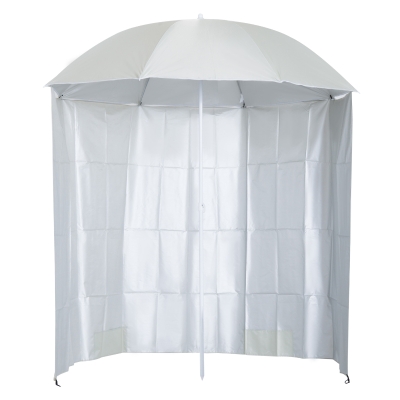 Outsunny Parasol Plage UPF50+ Ø2,2m Crème Sac&Sardines