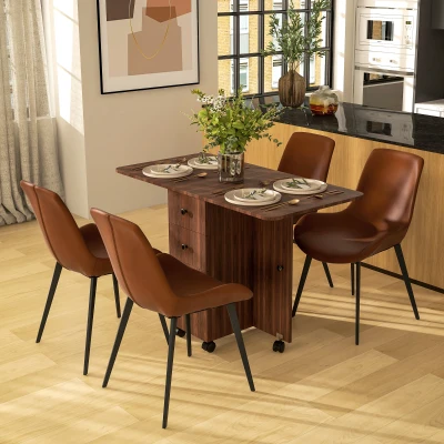 Folding Dining Table 120W x 60D x 76.5Hcm Brown
