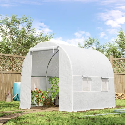 Outsunny Walk-in Greenhouse Galvanised Steel 2.5x2m White