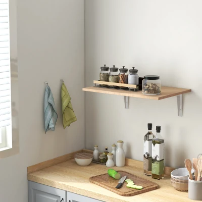 HOMCOM Tavolo da muro 60cm x 40cm x 20cm Color legno
