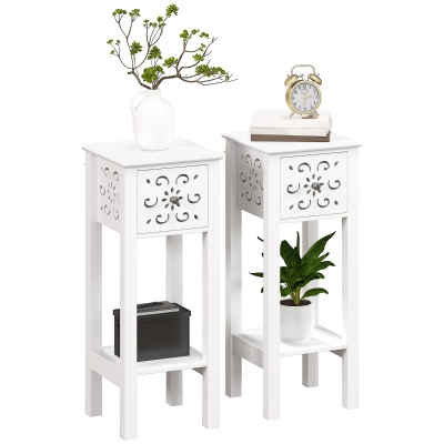 Side Table 30 L x 30 W x 75 H cm White