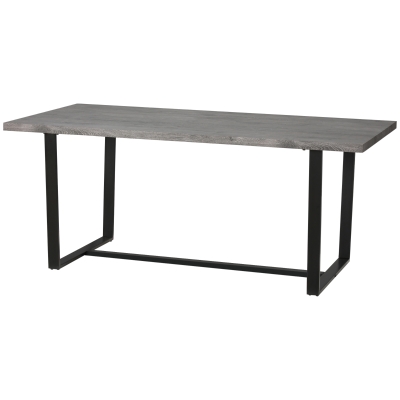 HOMCOM Table Dîner 8 Pers Bois/Métal 180x90cm