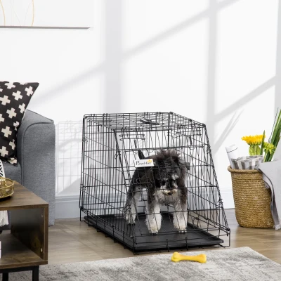 PawHut Gabbia per cani 77cm x 47cm x 55cm Nero