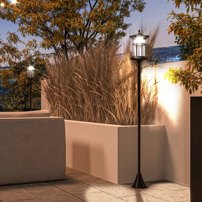 Garden Lamp Post Lights 23.5W x 23.5D x 184H cm Black