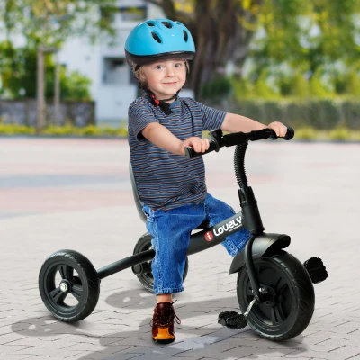 HOMCOM Triciclo per bambini 74cm x 49cm x 55cm Nero