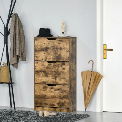 HOMCOM Scarpiera 62.5cm x 26cm x 117.5cm Marrone Rustico