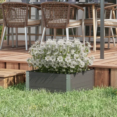 Outsunny Orto Rialzato con Fondo Aperto e Angoli Alluminio Grigio
