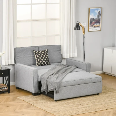 HOMCOM Divano letto 154cm x 87cm x 89cm Grigio