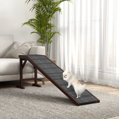PawHut Non-Slip Pet Ramp for Dogs Cats Carpet Top - Brown/Grey