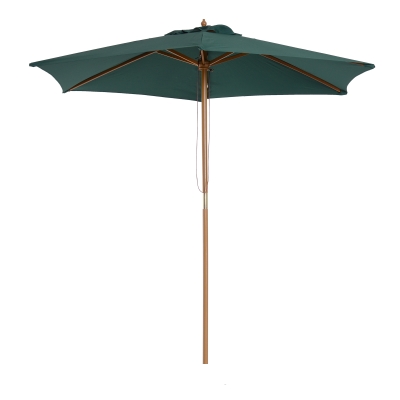 Outsunny Ombrellone da Giardino 2.5x2.3 m a 6 Stecche Verde Scuro