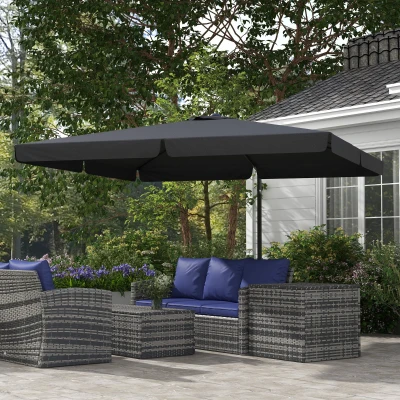 Outsunny 3m Cantilever Parasol Grey with Four-Position Canopy