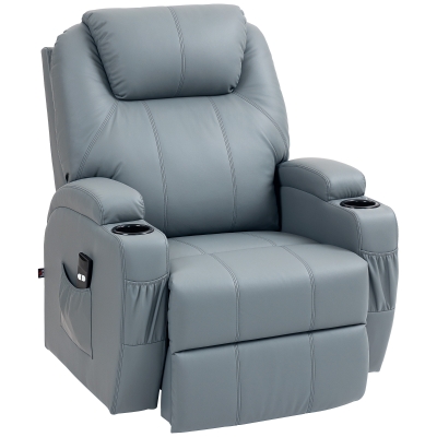 HOMCOM Fauteuil Releveur Électrique Inclinable avec Repose-pied Gris