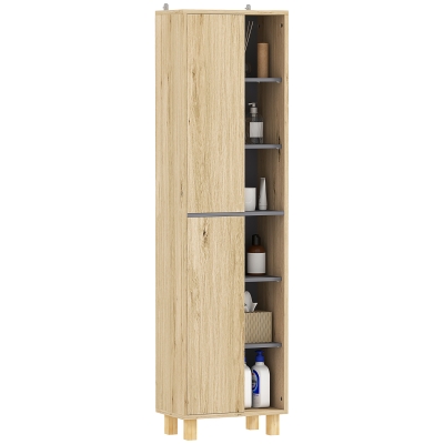 Bathroom Cabinet 148H x 40W x 24Dcm Natural wood finish