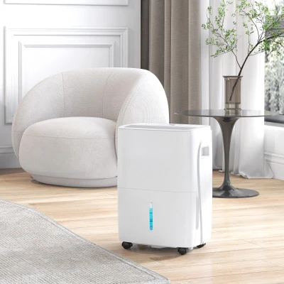 HOMCOM Deumidificatore Portatile Serbatoio 4L 3 Velocità Bianco