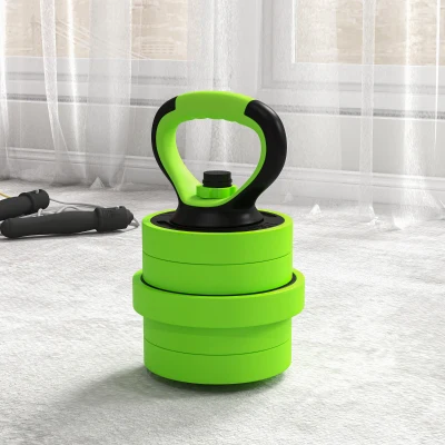 SPORTNOW 30kg Adjustable Dumbbells Set Barbell Kettlebell Green