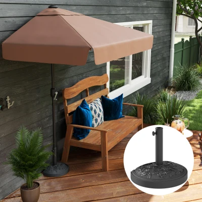 Outsunny Base Semicircular para Sombrilla de 12 kg Soporte Estable y Resistente para Jardín y Patio para Sombrillas de Ø34-48 mm