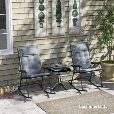 Outsunny 2-delige set waterafstotende ligstoelkussens voor de tuin 50x116x5 cm, Lichtgrijs