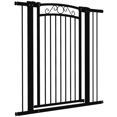 PawHut Barreira de Segurança para Cães Extensível Barreira para Animais de Estimação com Duplo Bloqueio 76-102x4x104 cm Preto