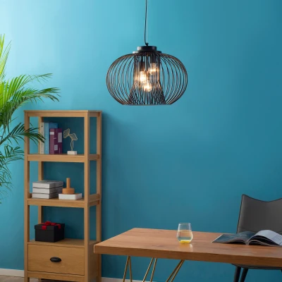 HOMCOM Lampadario a soffitto 50cm x 50cm x 150cm Nero