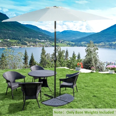 Outsunny Set 2 Pesi per Ombrellone a Base a Croce da 28 kg Bronzo