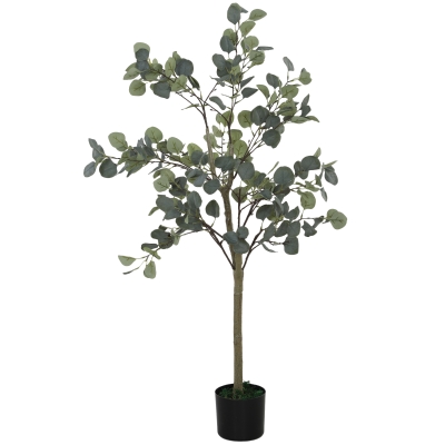 HOMCOM Kunstplant, Kunstboom, Levensecht, Cementpot, Onderhoudsvrij, Groen