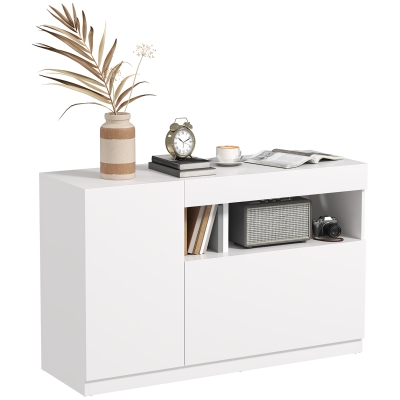 HOMCOM Credenza Moderna Ante con Apertura a Pressione Bianco
