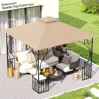 Gazebo Replacement Canopy 293cm x 292cm x 2cm Khaki