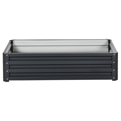 Outsunny Carré Potager Rectangulaire Acier Gris 120x60x30,5 cm