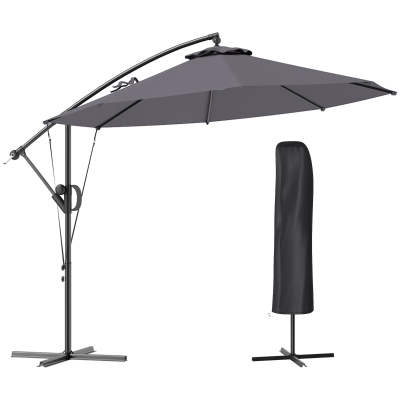Cantilever Parasol 350cm x 300cm x 235cm Grey