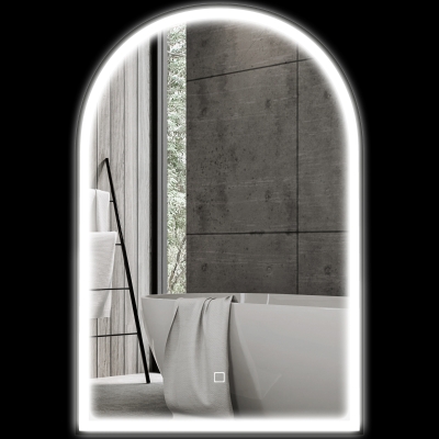 HOMCOM Miroir LED 90x60cm Mural Aluminium Désembuage Tactile