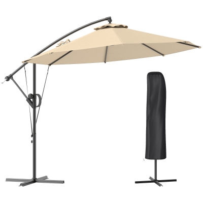 Cantilever Parasol 350cm x 300cm x 235cm Khaki