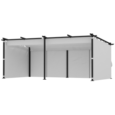 Outsunny Pergola Extérieur 3x6m Rétractable Gris UPF30+