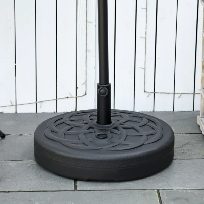 Outsunny Base Ombrellone in Plastica Riempibile Ø56cm Nero