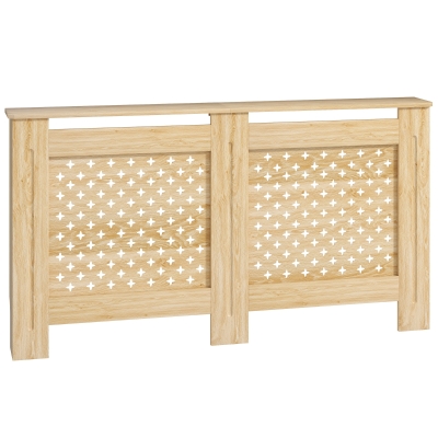HOMCOM Cobertura de Radiador de MDF Proteção para Radiador para Sala de Estar Dormitório Corredor 152x19x82 cm Carvalho