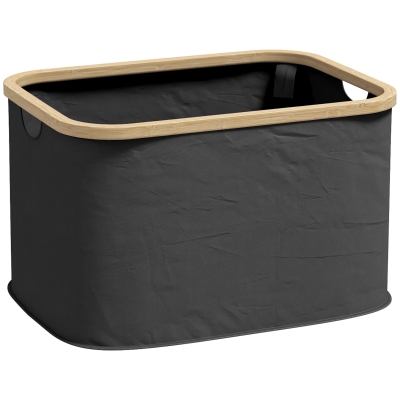 HOMCOM Cesto para Roupa Dobrável Cesto para Roupa Suja 36 L para Casa de Banho Dormitório Lavandaria 44,3x33,3x26,5 cm Preto