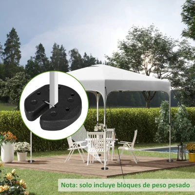 Outsunny Pack de 4 Pesos para Carpas Plegables Rellenados con Cemento Bases para Toldo Pérgola Ø22x5,5 cm Negro