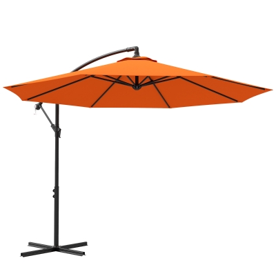 Outsunny 3m Cantilever Parasol Orange with Crank Handle