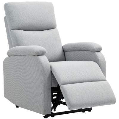 HOMCOM Recliner-Sessel, Entspannungssessel mit verstellbarer Rückenlehne, Fußstütze, Polstersessel für Wohnzimmer, Grau