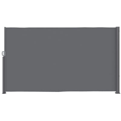Outsunny Seitenmarkise ausziehbar blickdicht Sichtschutz mit Wandhalterung  Beschichtung 300x180cm Dunkelgrau