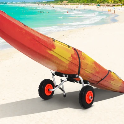 HOMCOM Carrello Porta Kayak e Canoa Pieghevole in Alluminio