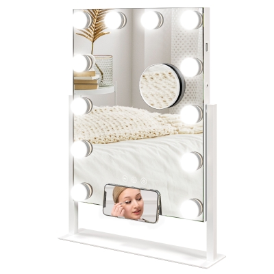 HOMCOM Lighted Makeup Mirror 37x46cm with 12 LED Bulbs