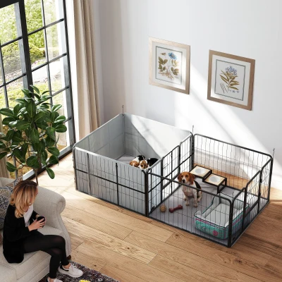 whelping box 95.7" L x 48" W x 23.6" H Black