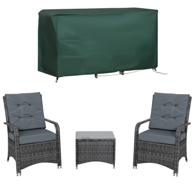 Outsunny 2-Seater Rattan Bistro Set Wicker Outdoor Patio