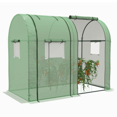 Outsunny Estufa de Jardim Estufa Resistente com 4 Janelas Anti-UV para Cultivo de Plantas em Terraço Pátio 185x94x150 cm Verde
