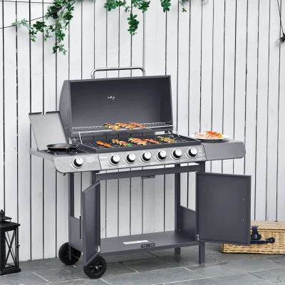 Gas BBQ Grill 135L x 51.5W x 100Hcm Grey