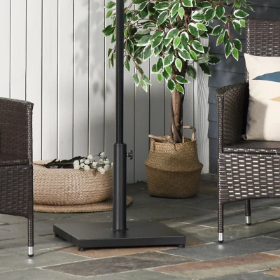 Outsunny Pied de Parasol Carré 18Kg Noir Jardin Terrasse