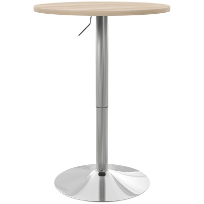 HOMCOM Table Bar Ronde Haute Pivotante Réglable Naturel Gris