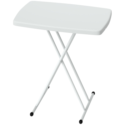 Outsunny Table Pliante Réglable 6 Niveaux Patio Jardin Blanc